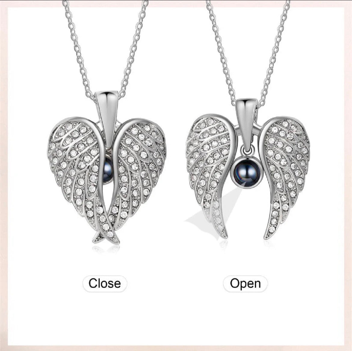 Angel Wings Photo Projection Necklace
